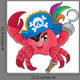 Pirate Crab Theme Image 1 Wall Decal