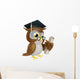Educated Cartoon Owl Wall Decal