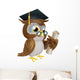 Owl with degree or qualification Wall Decal