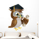 Owl with degree or qualification Wall Decal