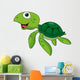 Cute sea turtle cartoon Wall Decal