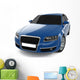 Blue Business-Class Car Wall Decal