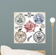 Set of stamps with symbols rock'n'roll Wall Decal