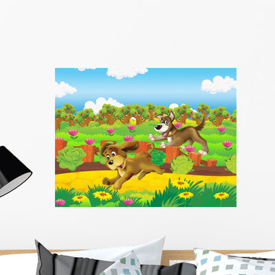 Life Farm Wall Mural shown on a wall