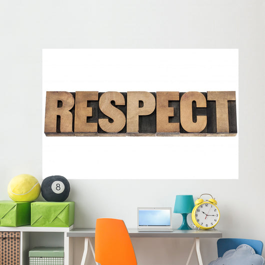Respect Word in Wood Type Wall Decal