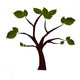 isolated tree with green leaves Wall Decal