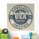 Grunge rubber stamp with name of Oregon, Portland, vector Wall Mural