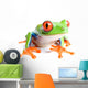 red-eyed tree frog isolated on white Wall Decal