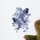 Blue White Koi Wall Decal