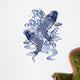 Blue White Koi Wall Decal