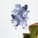 Blue White Koi Wall Decal