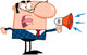Excited Business Manager Speaking Wall Decal