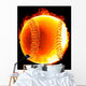 Baseball Fire Hot Serie Wall Mural