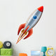 Flying Red Rocket Wall Decal