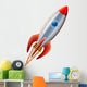Flying Red Rocket Wall Decal