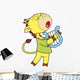 Cartoon Giraffe Playing Harp