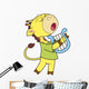 Cartoon Giraffe Playing Harp