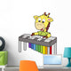 Cartoon Giraffe Playing Vibraphone Wall Decal