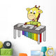 Cartoon Giraffe Playing Vibraphone Wall Decal