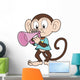 Cartoon Monkey Playing a Trumpet Wall Decal