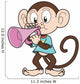 Cartoon Monkey Playing a Trumpet Wall Decal