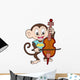 Cartoon Monkey Playing a Cello Wall Decal
