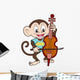 Cartoon Monkey Playing a Cello Wall Decal