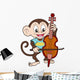 Cartoon Monkey Playing a Cello Wall Decal