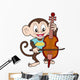 Cartoon Monkey Playing a Cello Wall Decal