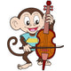 Cartoon Monkey Playing a Cello Wall Decal