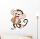 Cartoon Monkey Playing Accordion Wall Decal