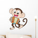 Cartoon Monkey Playing Accordion Wall Decal