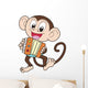 Cartoon Monkey Playing Accordion Wall Decal