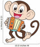 Cartoon Monkey Playing Accordion Wall Decal