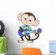Cartoon Monkey Playing Guitar Wall Decal