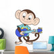 Cartoon Monkey Playing Guitar Wall Decal