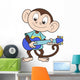Cartoon Monkey Playing Guitar Wall Decal