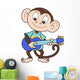 Cartoon Monkey Playing Guitar Wall Decal