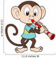 Cartoon Monkey Playing Clarinet Wall Decal