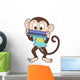 Cartoon Monkey Playing a Harmonica Wall Decal