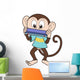 Cartoon Monkey Playing a Harmonica Wall Decal