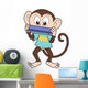 Cartoon Monkey Playing a Harmonica Wall Decal