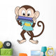 Cartoon Monkey Playing a Harmonica Wall Decal