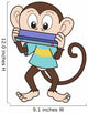 Cartoon Monkey Playing a Harmonica Wall Decal