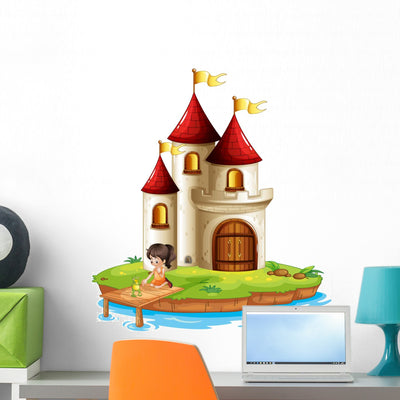 Girl and Frog Bridge shown on a wall