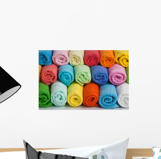 Set Colored Towels White Wall Decal