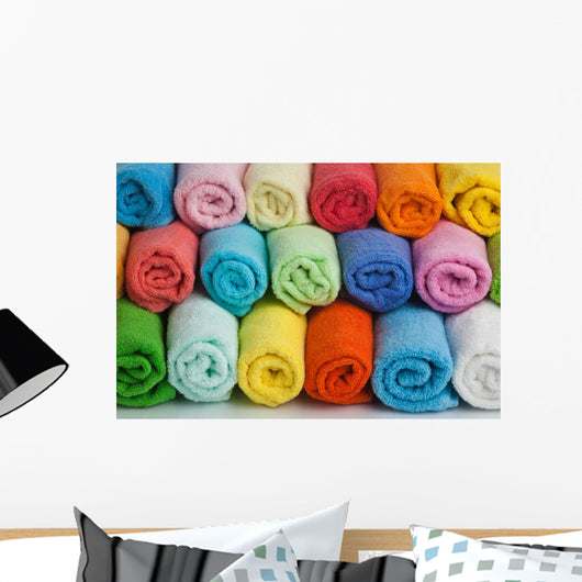 Set Colored Towels White Wall Decal