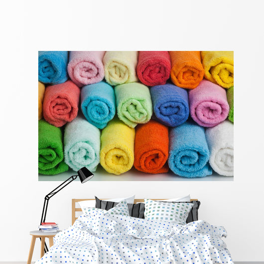 Set Colored Towels White Wall Decal