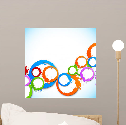 Background with colorful circles Wall Mural