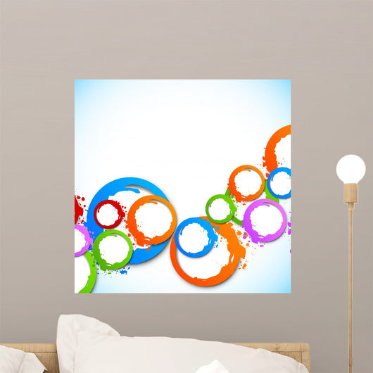 Background with colorful circles Wall Mural